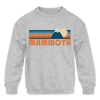 Mammoth, California Youth Sweatshirt - Retro Mountain Youth Mammoth Crewneck Sweatshirt - heather gray