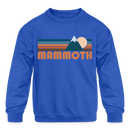 Mammoth, California Youth Sweatshirt - Retro Mountain Youth Mammoth Crewneck Sweatshirt - royal blue