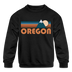 Oregon Youth Sweatshirt - Retro Mountain Youth Oregon Crewneck Sweatshirt - black