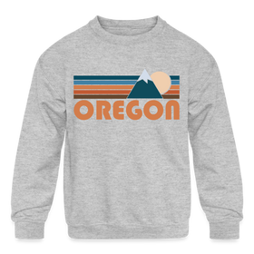 Oregon Youth Sweatshirt - Retro Mountain Youth Oregon Crewneck Sweatshirt