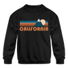California Youth Sweatshirt - Retro Mountain Youth California Crewneck Sweatshirt - black