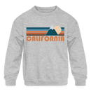 California Youth Sweatshirt - Retro Mountain Youth California Crewneck Sweatshirt - heather gray