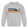 California Youth Sweatshirt - Retro Mountain Youth California Crewneck Sweatshirt