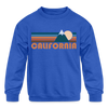 California Youth Sweatshirt - Retro Mountain Youth California Crewneck Sweatshirt - royal blue