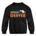 Denver, Colorado Youth Sweatshirt - Retro Mountain Youth Denver Crewneck Sweatshirt - black