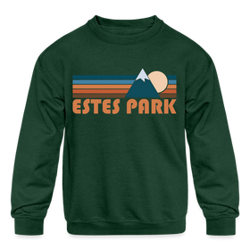 Estes Park, Colorado Youth Sweatshirt - Retro Mountain Youth Estes Park Crewneck Sweatshirt