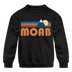 Moab, Utah Youth Sweatshirt - Retro Mountain Youth Moab Crewneck Sweatshirt - black