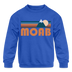 Moab, Utah Youth Sweatshirt - Retro Mountain Youth Moab Crewneck Sweatshirt - royal blue
