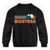 Montana Youth Sweatshirt - Retro Mountain Youth Montana Crewneck Sweatshirt - black
