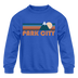 Park City, Utah Youth Sweatshirt - Retro Mountain Youth Park City Crewneck Sweatshirt - royal blue