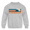 Steamboat, Colorado Youth Sweatshirt - Retro Mountain Youth Steamboat Crewneck Sweatshirt