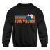 Sun Valley, Idaho Youth Sweatshirt - Retro Mountain Youth Sun Valley Crewneck Sweatshirt - black