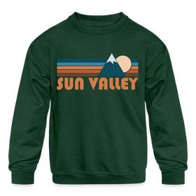 Sun Valley, Idaho Youth Sweatshirt - Retro Mountain Youth Sun Valley Crewneck Sweatshirt