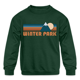 Winter Park, Colorado Youth Sweatshirt - Retro Mountain Youth Winter Park Crewneck Sweatshirt
