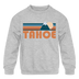 Tahoe, California Youth Sweatshirt - Retro Mountain Youth Tahoe Crewneck Sweatshirt - heather gray