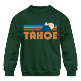 Tahoe, California Youth Sweatshirt - Retro Mountain Youth Tahoe Crewneck Sweatshirt