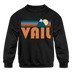 Vail, Colorado Youth Sweatshirt - Retro Mountain Youth Vail Crewneck Sweatshirt - black