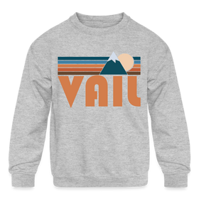 Vail, Colorado Youth Sweatshirt - Retro Mountain Youth Vail Crewneck Sweatshirt