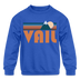 Vail, Colorado Youth Sweatshirt - Retro Mountain Youth Vail Crewneck Sweatshirt - royal blue