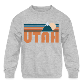 Utah Youth Sweatshirt - Retro Mountain Youth Utah Crewneck Sweatshirt