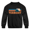 Vail, Colorado Youth Sweatshirt - Retro Mountain Youth Vail Crewneck Sweatshirt - black