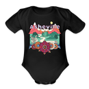 Asheville, North Carolina - Baby Bodysuit - black