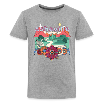 Asheville, North Carolina Youth T-Shirt - Hippie Style - heather gray