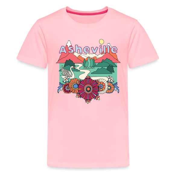 Asheville, North Carolina Youth T-Shirt - Hippie Style - pink
