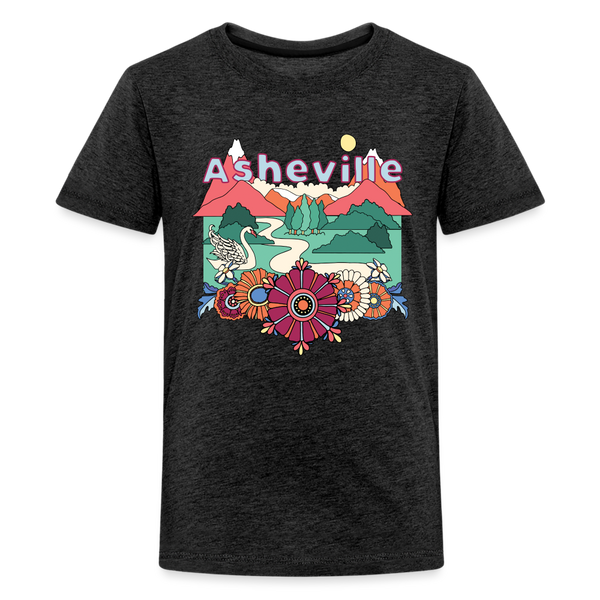 Asheville, North Carolina Youth T-Shirt - Hippie Style - charcoal grey