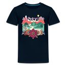 Asheville, North Carolina Youth T-Shirt - Hippie Style - deep navy