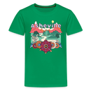 Asheville, North Carolina Youth T-Shirt - Hippie Style - kelly green