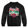 Asheville, North Carolina Youth Sweatshirt - Retro Hippie Youth Asheville Crewneck Sweatshirt - black