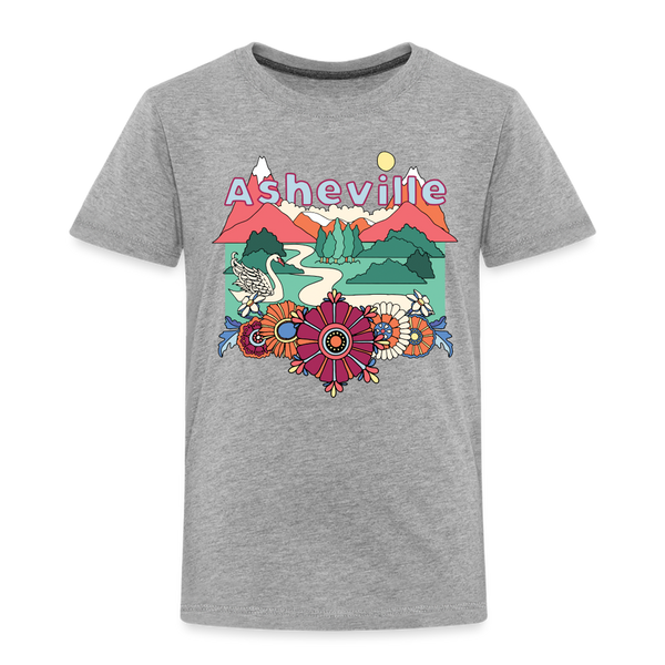 Asheville, North Carolina - Hippie Style Toddler T-Shirt - heather gray