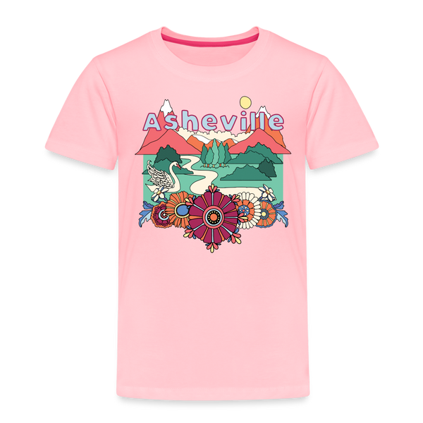 Asheville, North Carolina - Hippie Style Toddler T-Shirt - pink