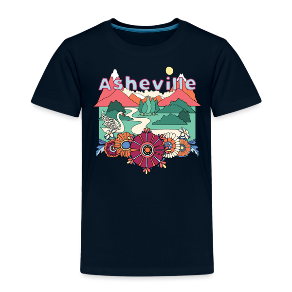 Asheville, North Carolina - Hippie Style Toddler T-Shirt - deep navy