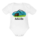 Asheville, North Carolina - Short Sleeve Baby Bodysuit - white