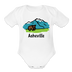 Asheville, North Carolina - Short Sleeve Baby Bodysuit - white