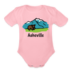 Asheville, North Carolina - Short Sleeve Baby Bodysuit - light pink