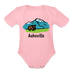 Asheville, North Carolina - Short Sleeve Baby Bodysuit - light pink