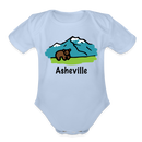 Asheville, North Carolina - Short Sleeve Baby Bodysuit - sky