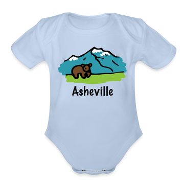 Asheville, North Carolina - Short Sleeve Baby Bodysuit - sky