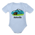 Asheville, North Carolina - Short Sleeve Baby Bodysuit - sky
