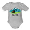 Asheville, North Carolina - Short Sleeve Baby Bodysuit - heather grey