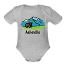 Asheville, North Carolina - Short Sleeve Baby Bodysuit - heather grey