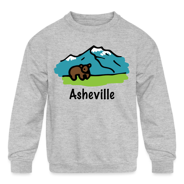 Asheville, North Carolina Bear - Youth Sweatshirt - heather gray
