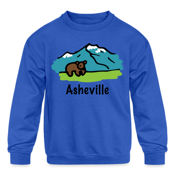 Asheville, North Carolina Bear - Youth Sweatshirt - royal blue