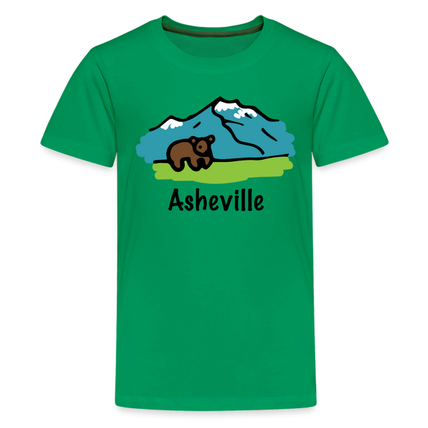 Asheville, North Carolina - Youth T-Shirt - kelly green