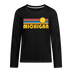 Michigan Youth Long Sleeve Shirt - Retro Sunrise Youth Long Sleeve Michigan Tee - black
