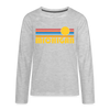 Michigan Youth Long Sleeve Shirt - Retro Sunrise Youth Long Sleeve Michigan Tee - heather gray