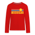 Michigan Youth Long Sleeve Shirt - Retro Sunrise Youth Long Sleeve Michigan Tee - red